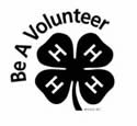 4-H logo with text reading Be A Volunteer
